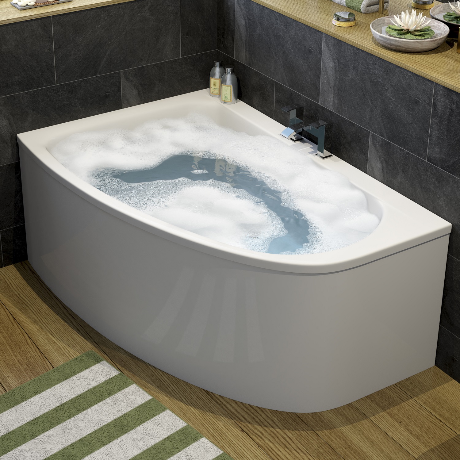 Modern Corner Acyrlic Bath Back To Wall Bathtub White Side Front Details About Modern Corner Acyrlic Bath Back To Wall Bathtub White Side Front Panel Left Hand
