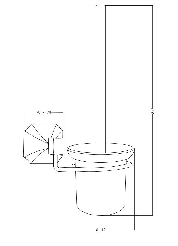 Bathroom Toilet Brush Traditional Wall Mounted Holder Square Polished