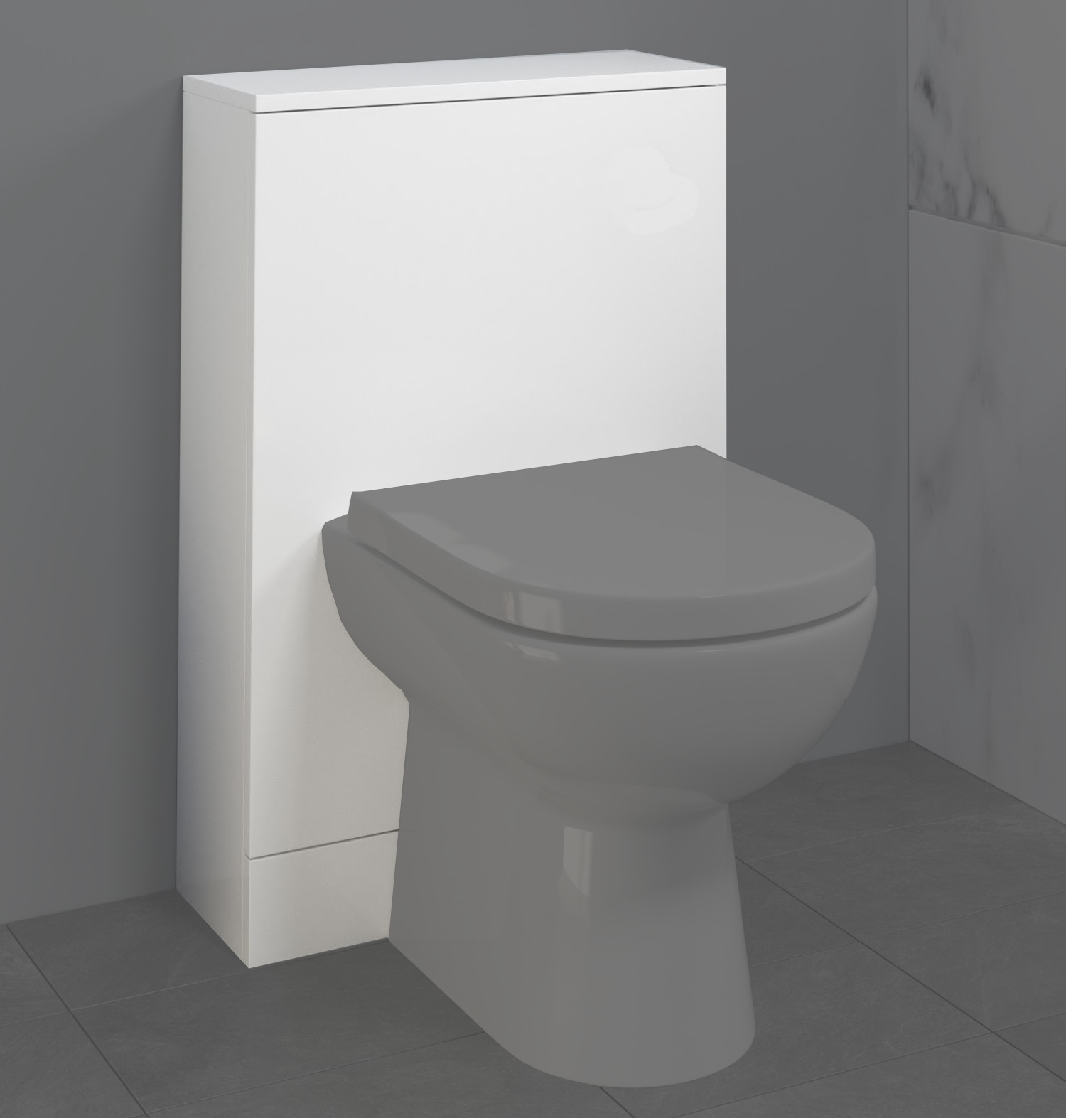 Bathroom 500 x 215mm Back To Wall BTW Toilet Cistern Unit White Gloss Modern eBay