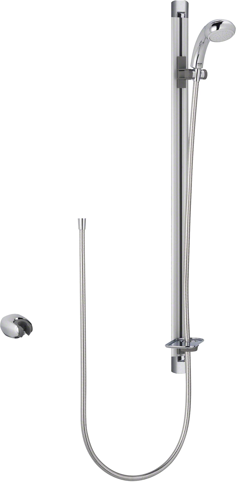 Mira Flex Shower Fittings Kit Chrome Easy Glide Rail 2m Hose 1 Spray 1.