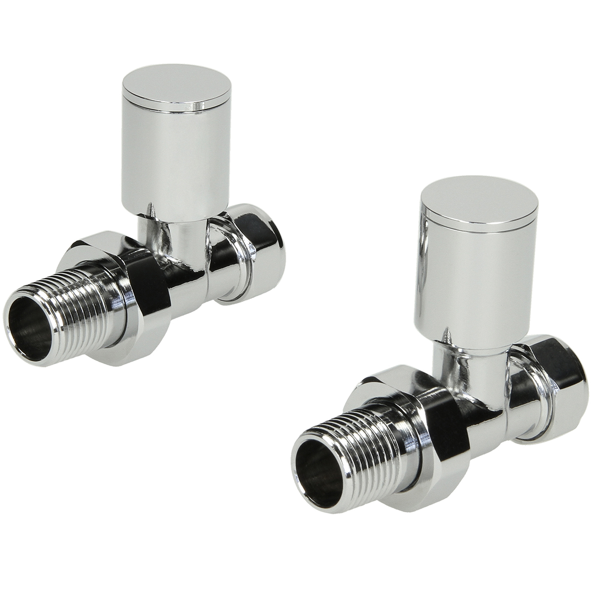 Designer Bathroom Radiator Valves Chrome Heated Towel Rail Pair ...