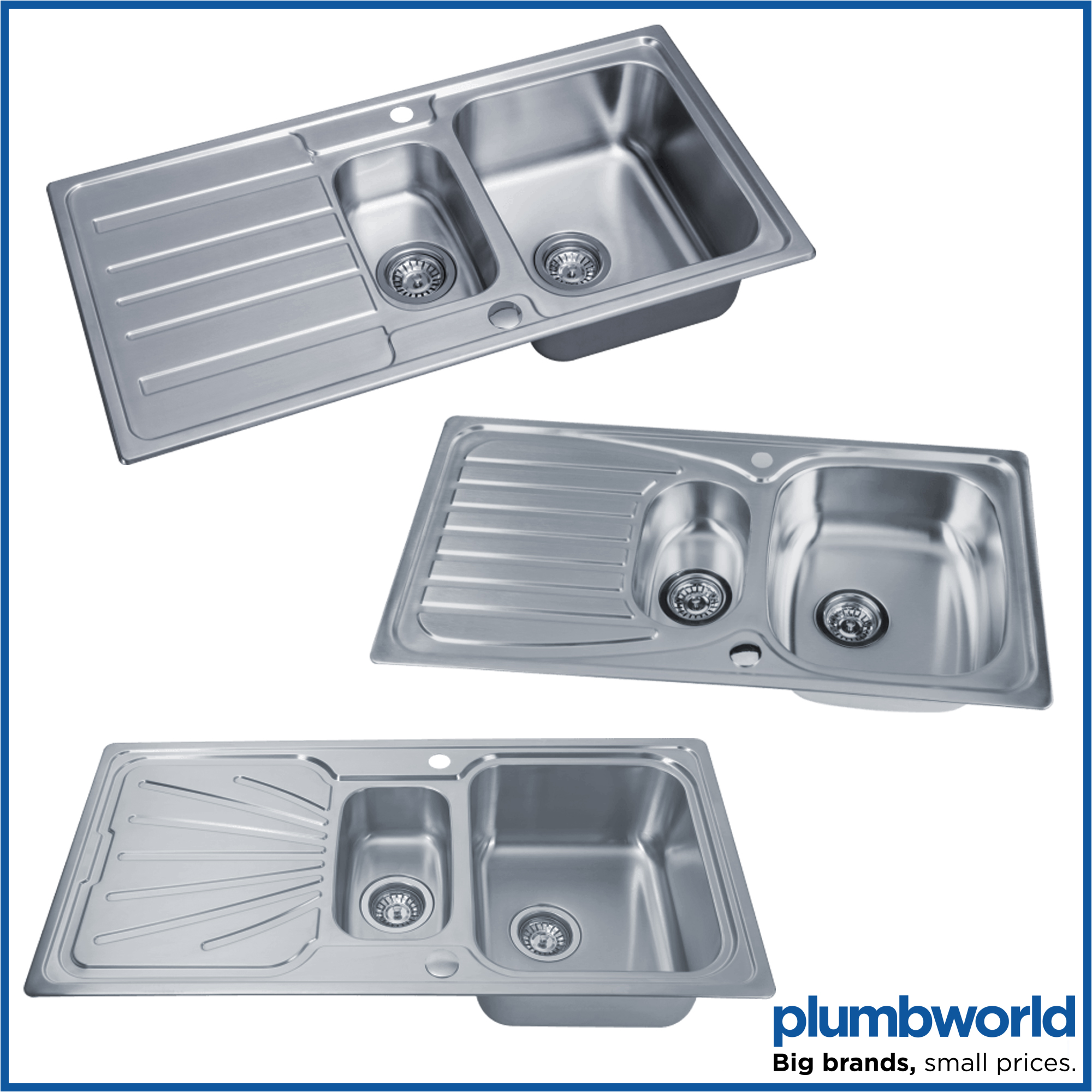 Details About Modern Stainless Steel Inset Kitchen Sink Various Styles 1 5 Single Bowl Waste