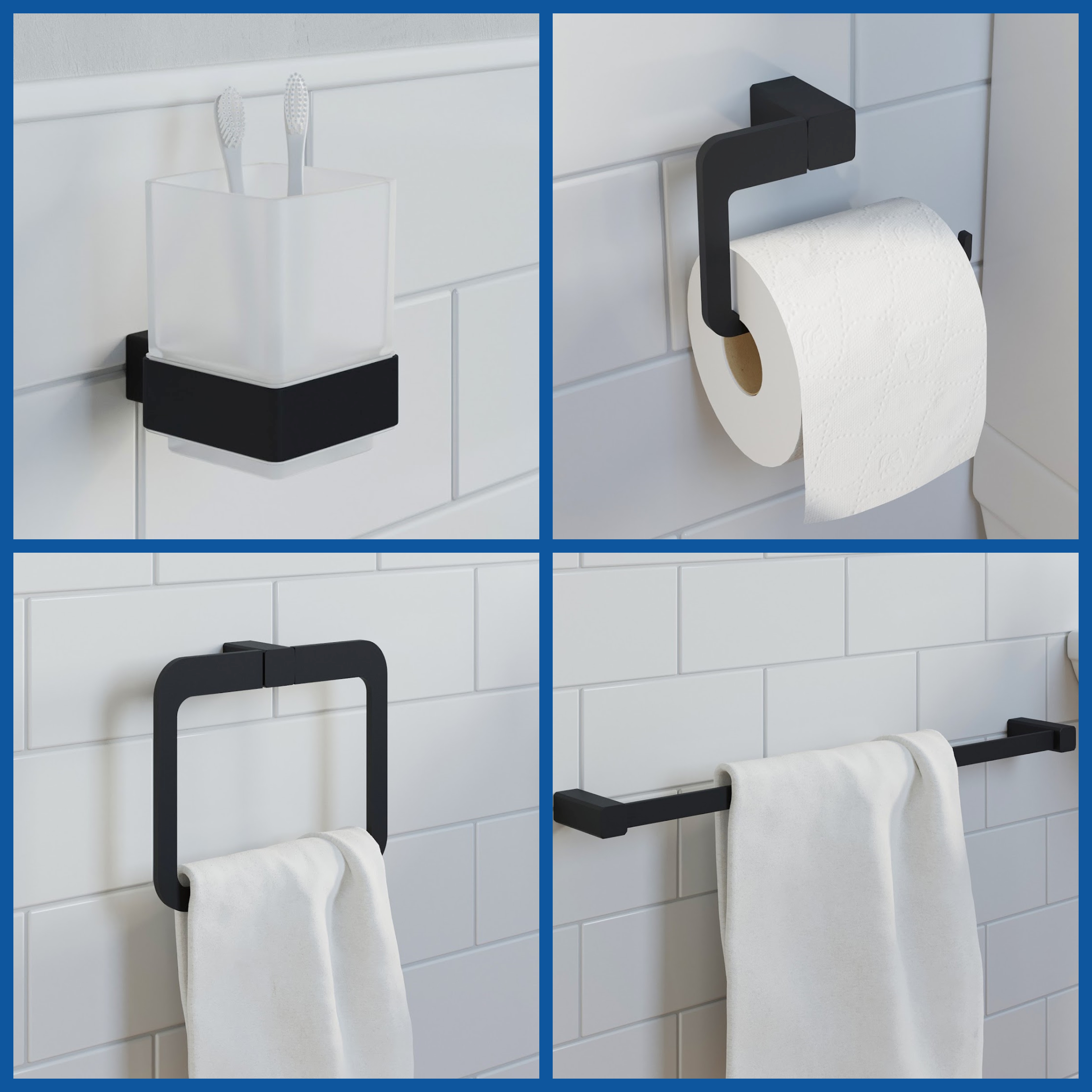 Bathroom Toilet Roll Holder Modern WC Square Floor Standing Chrome